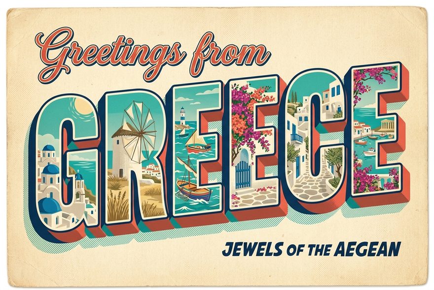 Greetings from Greece postcard